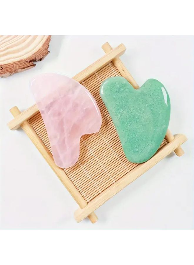 Rose Quartz Gua Sha Facial Tool Natural Stone Skincare Massage For Face Body - Image 4